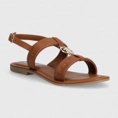 U.S. Polo Assn. sandale de piele LINDA femei, culoarea maro, LINDA005W 4L1
