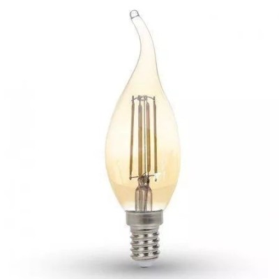 Bec LED E14 4W alb cald cu filament 2200K V-TAC foto