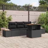 vidaXL Set de canapele pentru grădină 5 pcs Negru Rattan poli 3358757