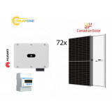 Kit sistem fotovoltaic 40kW, invertor trifazat Huawei si 72 panouri Fotovoltaice Canadian Solar 550W
