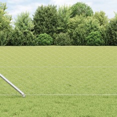 Gard Hexagonal vidaXL 0,6x10 m din Oțel Galvanizat, St&acirc;lpi de Gard vidaXL cu V&acirc;rf 7 buc &Oslash;32 mm 80 cm Oțel Galvanizat