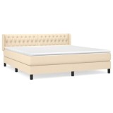 Cumpara ieftin Pat continental cu saltea, crem, 180x200 cm, textil