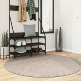 Covor pufos &quot;PAMPLONA&quot; cu fire &icirc;nalte, bej modern, &Oslash; 160 cm