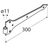 Balama poarta tip curea ZAP negru 300x4 mm