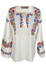 Bluza tip ie dama B23, alb creta/verde Bluza tip ie dama B23, alb creta/rosu, marimea 3XL