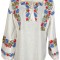 Bluza tip ie dama B23, alb creta/verde Bluza tip ie dama B23, alb creta/rosu, marimea L