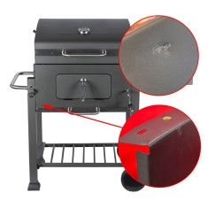 Gratar cu carbuni Maltec GrillMaster Probend, capac rabatabil, otel, negru, RESIGILAT