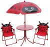 Set LEQ MELISENDA Mariquita, ladybird, umbrelă de soare 105 cm, masă 50 cm, 2 scaune
