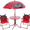 Set LEQ MELISENDA Mariquita, ladybird, umbrelă de soare 105 cm, masă 50 cm, 2 scaune