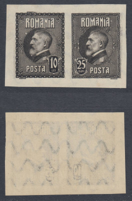 ROMANIA 1926 ANIVERSAREA 60 ANI FERDINAND PERECHE 25 BANI + 10 LEI MNH foto