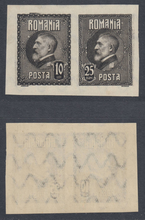 ROMANIA 1926 ANIVERSAREA 60 ANI FERDINAND PERECHE 25 BANI + 10 LEI MNH