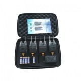 Set 4 avertizori pescuit cu statie Wind Blade 4 culori si geanta protectie