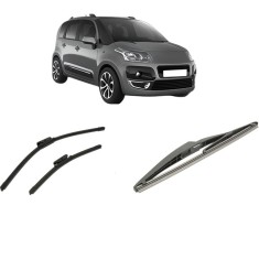 Set 3 stergatoare CITROEN C3 PICASSO (SH_) din 2008-2017, pentru parbriz si luneta fata si spate auto, Bosch Twin-Aerotwin, din cauciuc siliconat rezi