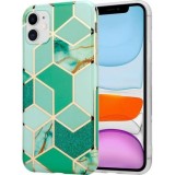 Husa protectie flippy compatibila cu samsung galaxy a32 5g soft imd tpu marble geometric verde