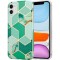Husa protectie pentru samsung a11 soft imd tpu marble geometric verde