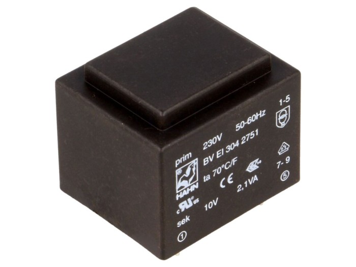 Transformator &icirc;ncapsulat 2,1VA 230V 10V PCB
