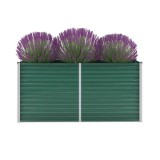 Gossi strat inaltat de gradina, verde, 160x40x77 cm, otel galvanizat