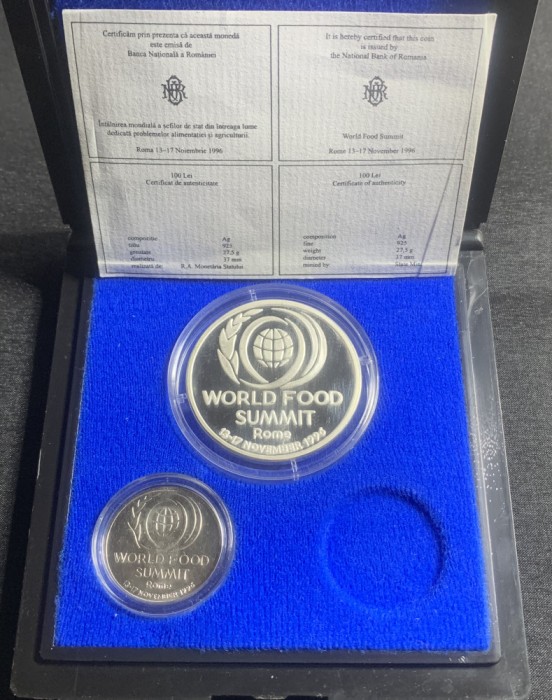 Moneda 100 lei 1996 World Food Summit BNR