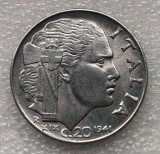 G5. ITALIA 20 CENTESIMI 1941 R VITTORIO EMANUELE III magnetic muchie zimtata UNC **