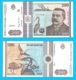 Romania (pick 100) 200 Lei 1992 UNC serie: B.0005 513706 ; Antipa