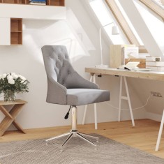 Scaun de birou pivotant, gri deschis, material textil