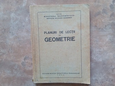 Planuri de lecții la Geometrie, 1954 foto