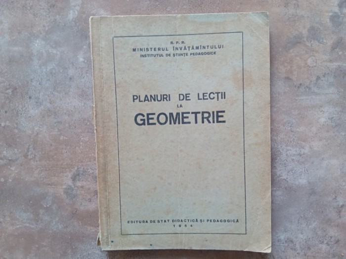 Planuri de lecții la Geometrie, 1954