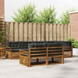 Cumpara ieftin Set de canapele de exterior 7 buc. 7-Locuri Natural si Antracit