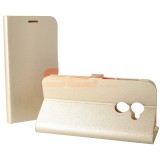 Husa Flip Stand Magnet Gold Vodafone Smart N8, Protectie Premium