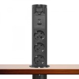 Distribuitor electric ascuns motorizat - &quot;Touchcontrol&quot; - 3-way + USB + Type-C - negru Best CarHome, Delight