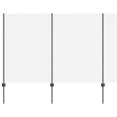 vidaXL Gard și St&acirc;lp Gri 1,5 x 10 m Oțel 3336263
