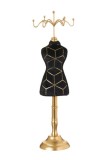 Suport organizator bijuterii tip manechin, 31 cm, Negru Auriu, JMB-BBL4693