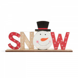 Decor pentru rafturi cu LED &ndash; om de zăpadă &ndash; 24 x 4 x 11 cm