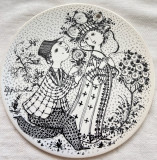 Placa ceramica / Tablou - Rosenthal - lunile anului - Bjorn Wiinblad - Iunie