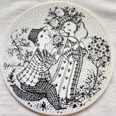 Placa ceramica / Tablou - Rosenthal - lunile anului - Bjorn Wiinblad - Iunie