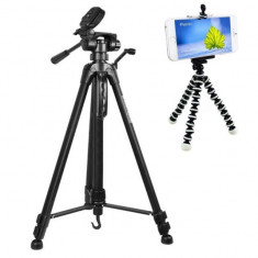 Pachet Trepied foto telescopic Weifeng WT-3540 universal 61-157 cm, negru +... foto