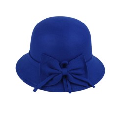 Palarie dama eleganta rotunda albastra