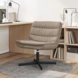 vidaXL Scaun Pivotant Cappuccino Poliester, Bază Metalică Standard