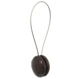 Magneti decorativi perdea si draperie, Rock, rasina, forma rotunda, 4 cm, cu fir metalic de fixare, maro