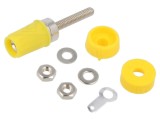Soclu Banană 4mm 15A Galben Pe Panou Lipire