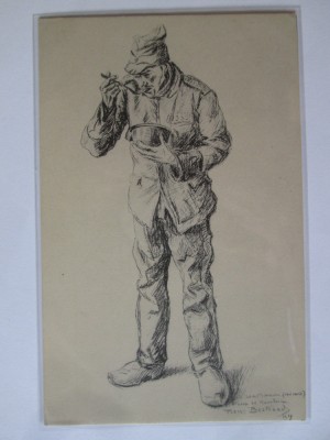 Carte poștala 1917 soldat roman din Moldova in lagarul german din Mannheim WW1 foto