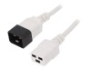 Cablu Alimentare 1,8m Alb 3x1,5mm2 IEC C19 Mamă la IEC C20 Tată 16A