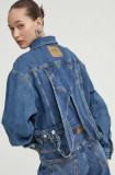 Moschino Jeans geaca jeans femei, de tranzitie, oversize