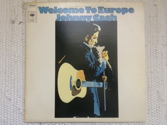 johnny cash welcome to europe 1975 disc vinyl lp compilatie muzica country folk rock CBS records germany VG+