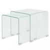 VidaXL Set de masă din sticlă securit transparentă, stivuibil, 2 piese 244191