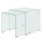 vidaXL Set de masă din sticlă securit transparentă, stivuibil, 2 piese 244191