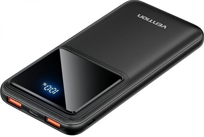 POWER BANK Vention 10000mAh/37Wh, 22.5W , 2 x USB; 1 x USB Type-C, 1 x Micro USB, digital display pt. status baterie, max. 3A, negru, &amp;quot;FHKB0&amp;quot
