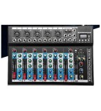 MIXER AUDIO PROFESIONAL CU 7 CANALE AUDIO,USB STICK,EFECTE VOCE,AFISAJ LCD.NOU.