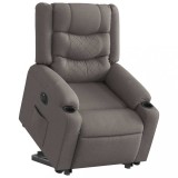 VidaXL Fotoliu electric rabatabil cu ridicare, gri taupe, textil