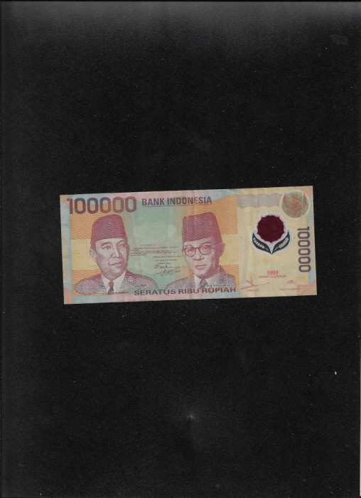 Rar! Indonezia 100000 100.000 rupii rupiah 1999 polymer seria310813